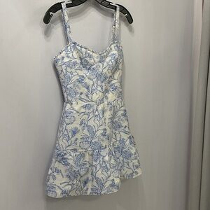 Amanda Uprichard Blue and White Floral Dress